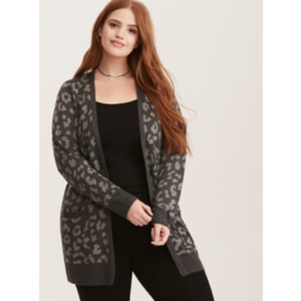 NWT Torrid Open Front Leopard Print Cardigan